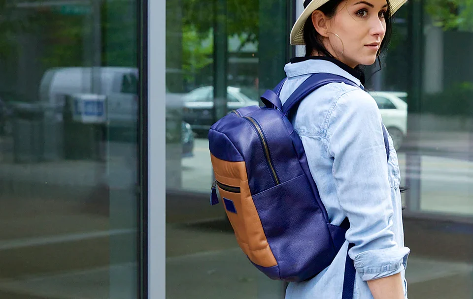 Upcycled Leather Backpacks crafted from old Southwest Airlines Leather Seats/