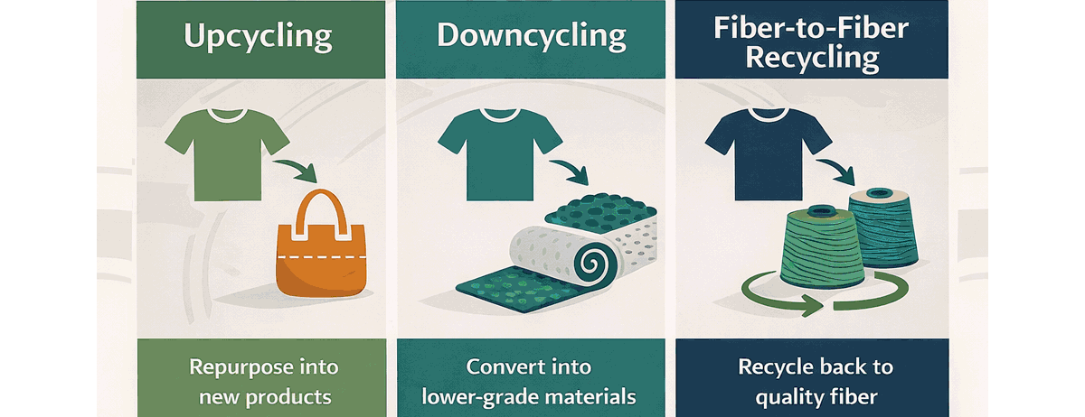 What is the difference between upcycling, downcycling, and recycling? Learn more