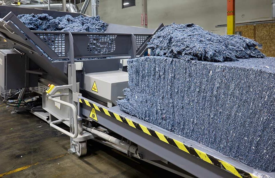 Denim getting a second life at Looptworks with downcycling methods to extend the life of old jeans.