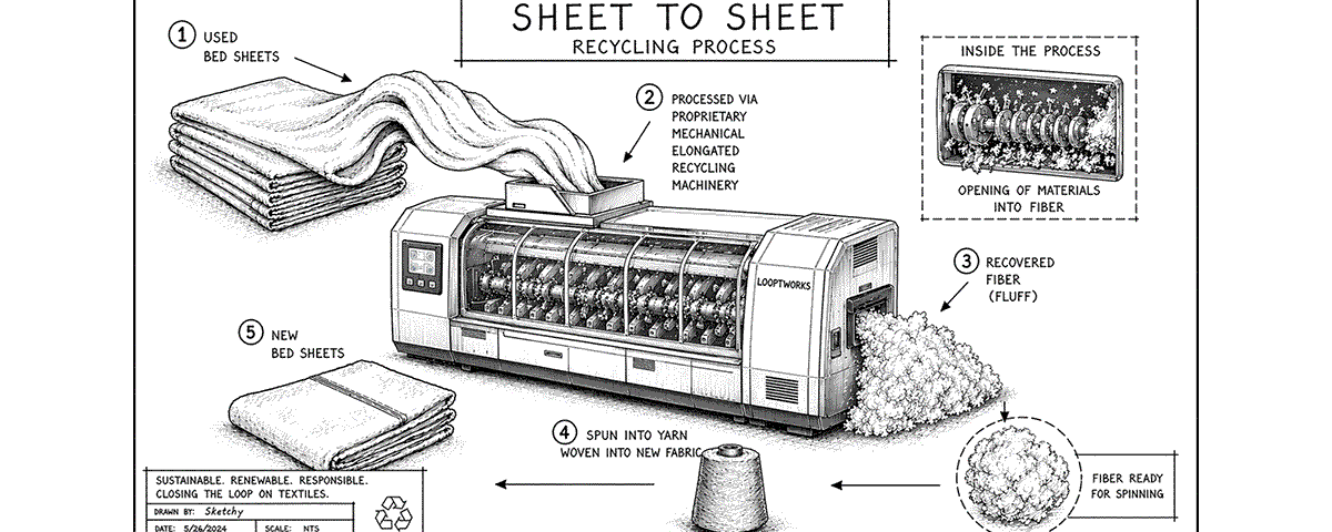 Bed Sheet Recycling Process with Looptworks and Naturepedic.