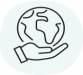 Looptworks Responsibility Core Value Icon - hand holding a globe