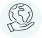 Looptworks Responsibility Core Value Icon - hand holding a globe