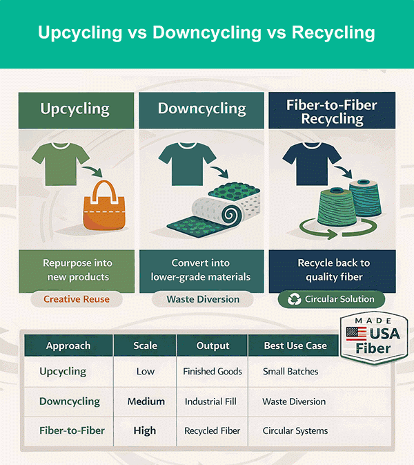 upcycling downcycling and recycling explained